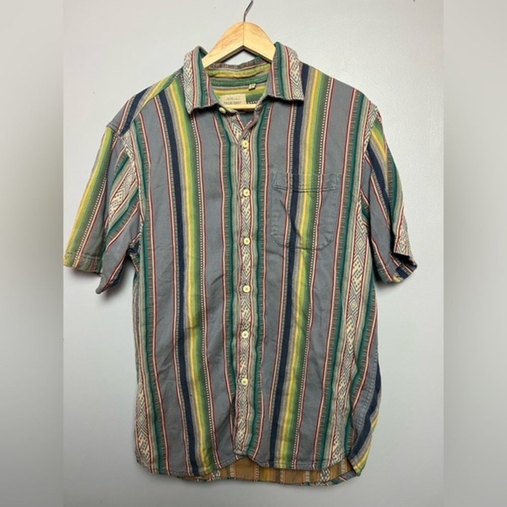 Authentic True Grit California Button Down Short sleeve multicolored shirt Large
